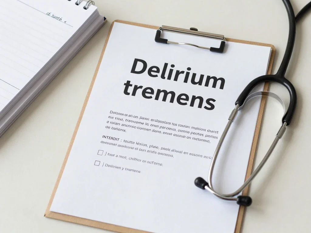 Contexte professionnel illustrant « Delirium tremens »