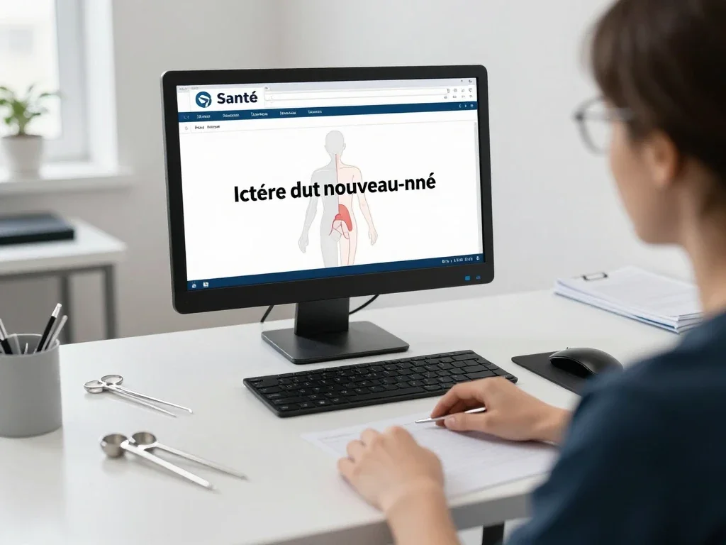 Contexte professionnel illustrant « Ictère du nouveau-né »